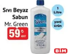 MR. GREEN SIVI BEYAZ SABUN 1 L fiyat ve kampanya bilgisi